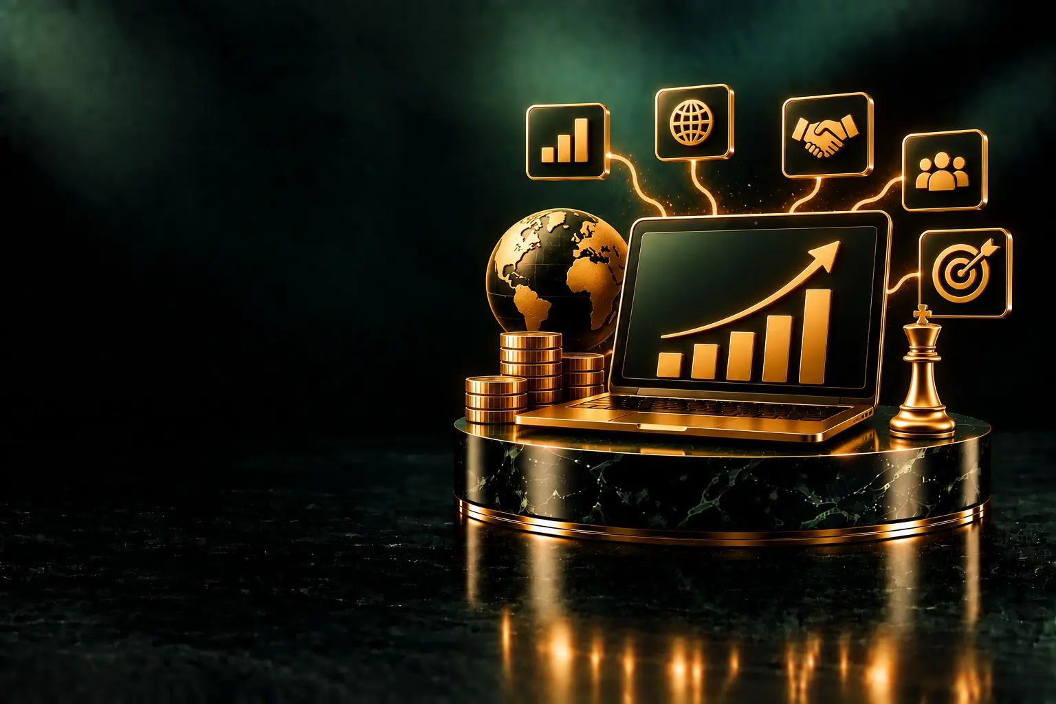 Laptop with revenue icons around it: how YouTube channels make money