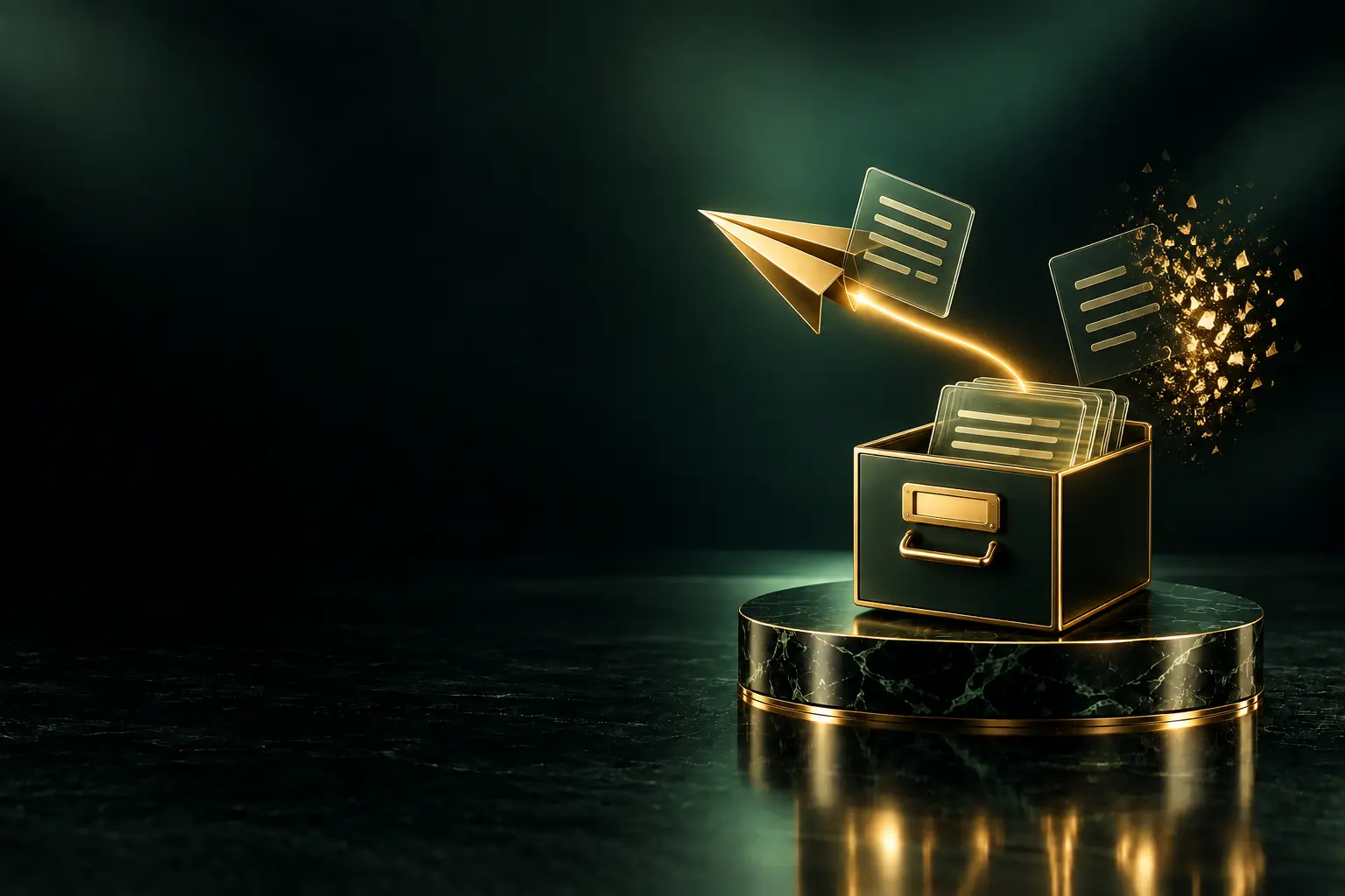 Paper plane delivering cards into a filing box: connecting Telegram to a CRM