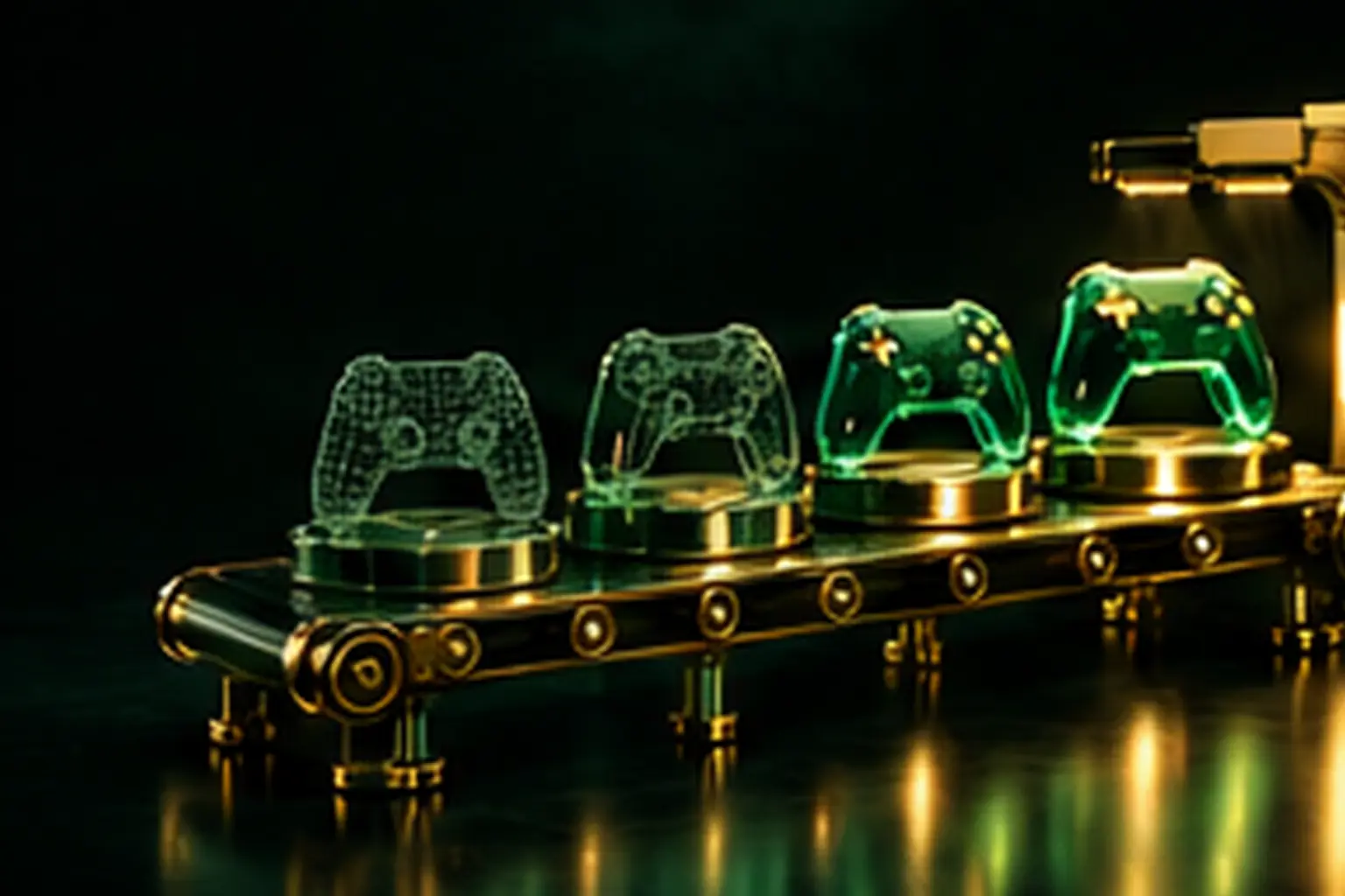 Gamepads on a production conveyor: game production pipeline