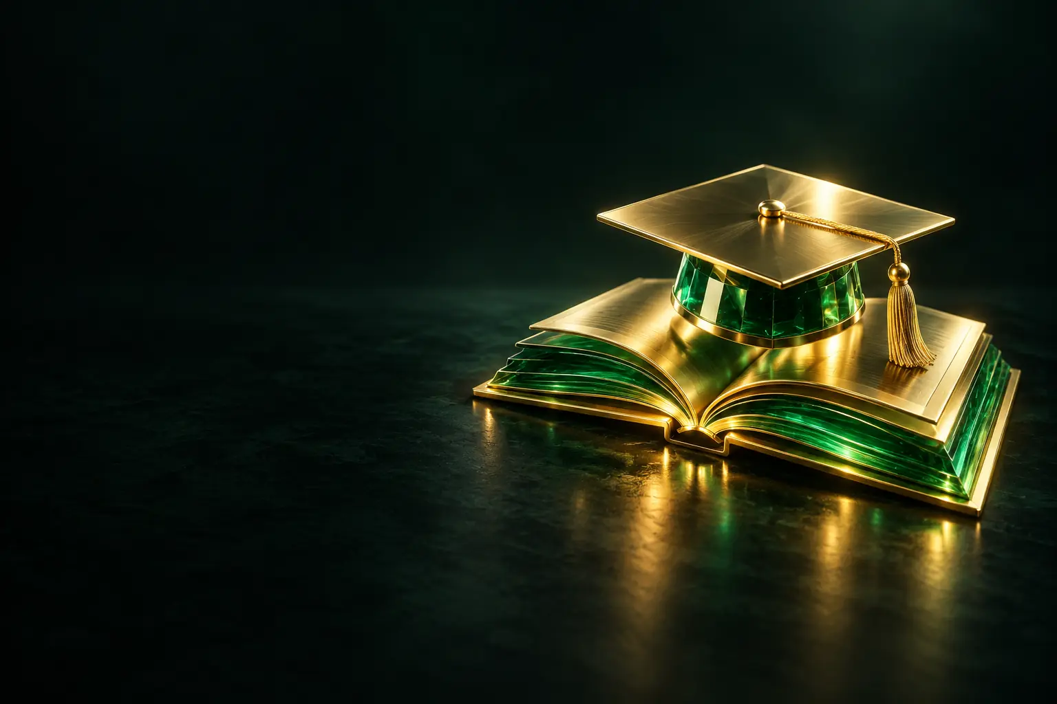 Open book with a graduation cap: team training guides