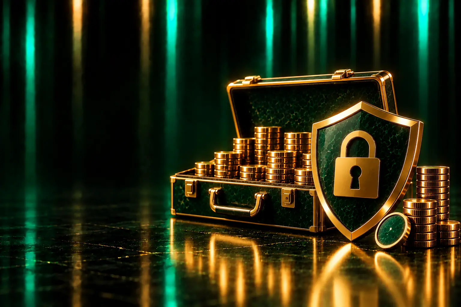 Case with a shield and padlock: custom software development