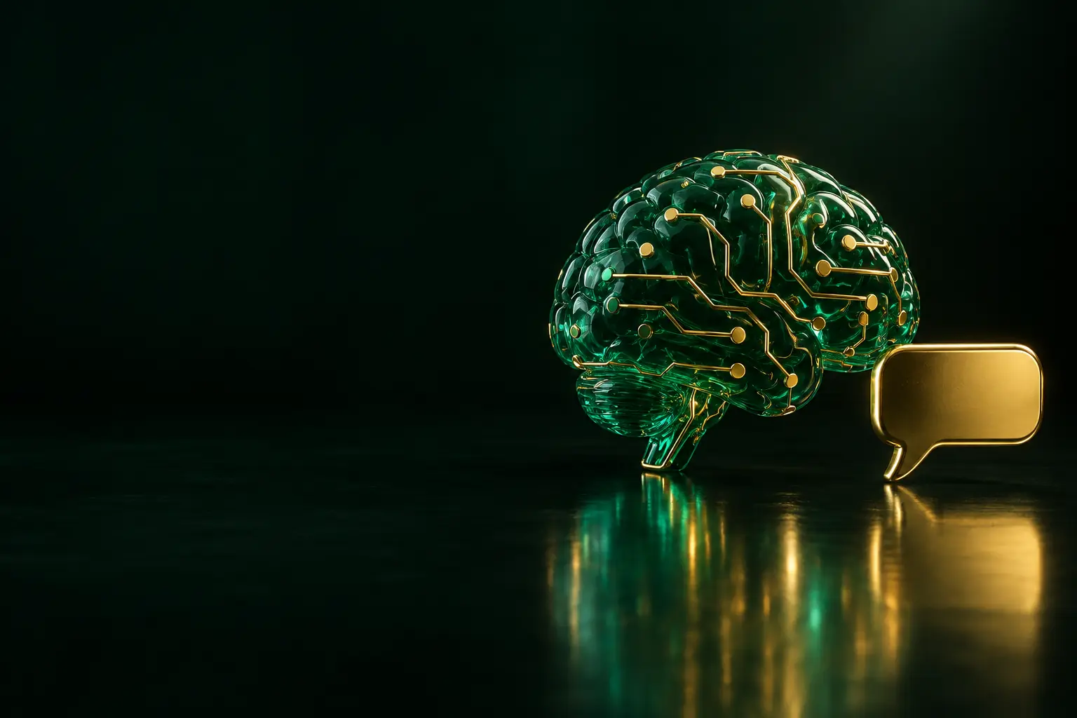 Circuit brain next to a chat bubble: Telegram AI bot
