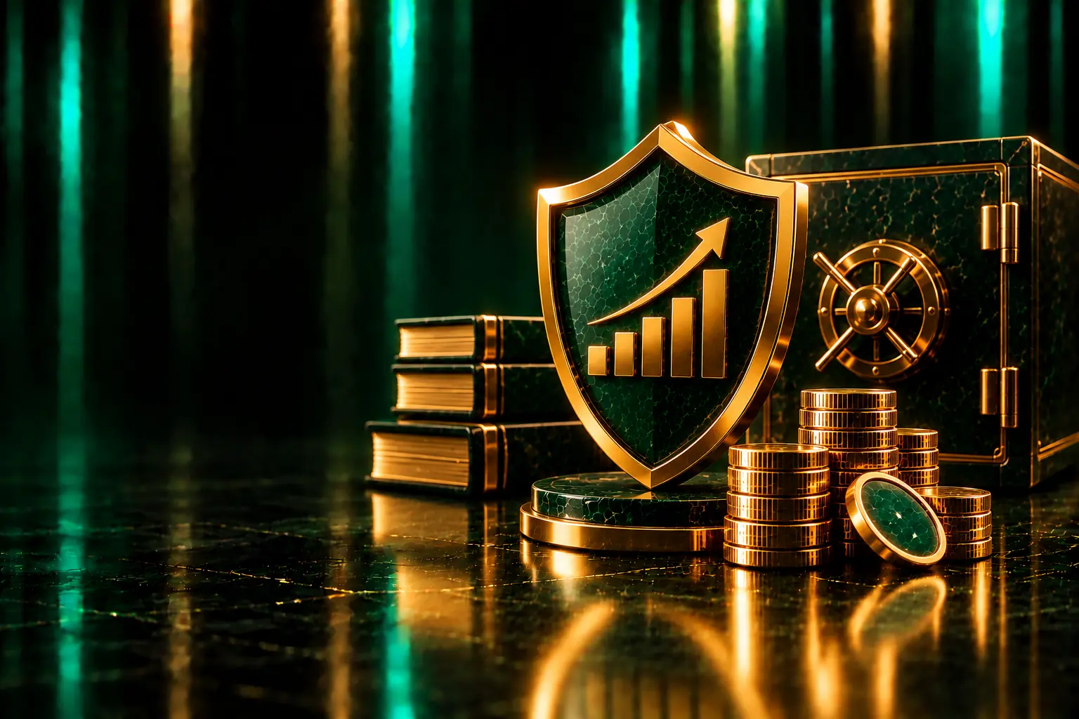 Shield with a chart next to a safe: Telegram CRM integration
