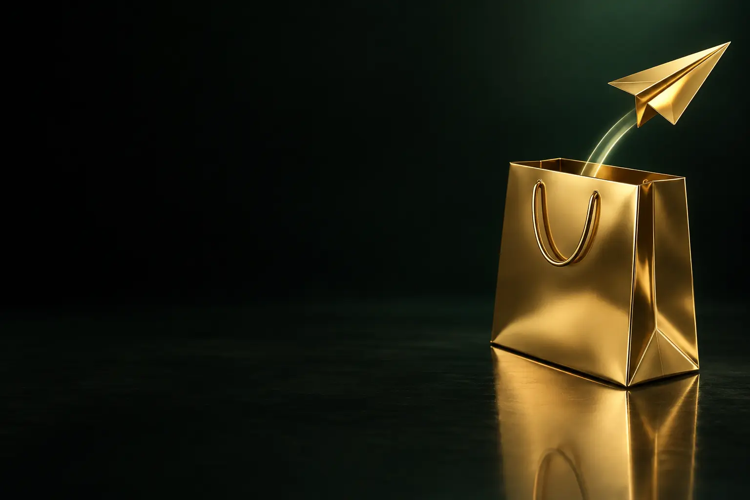 Shopping bag with a paper plane: Telegram ecommerce bot